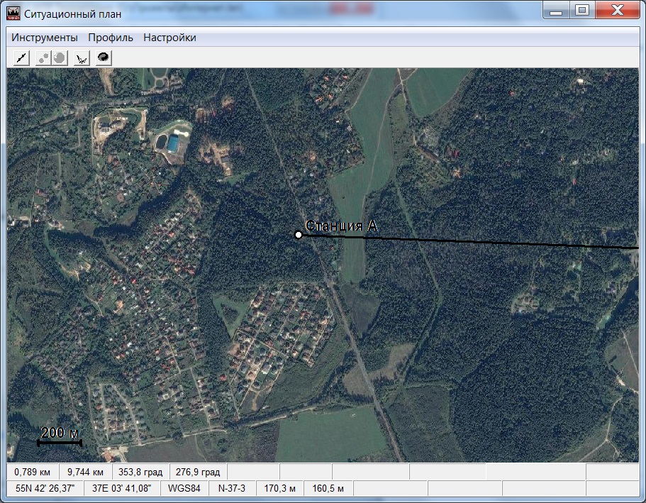 Анализ положения РРС на спутниковых снимках
